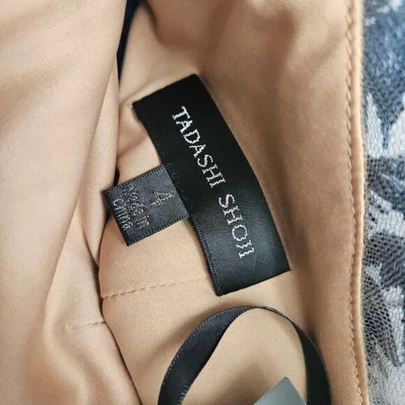 Tadashi Shoji Blue Lace Floral Mesh Sequin Cocktail Dress Womens 4 NWT - Picture 8 of 9